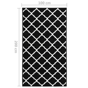 Χαλί Διάδρομος Λευκό / Μαύρο 100 x 200 εκ. από BCF