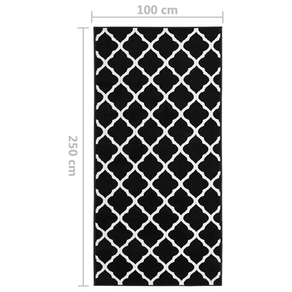 Χαλί Διάδρομος Λευκό / Μαύρο 100 x 250 εκ. από BCF
