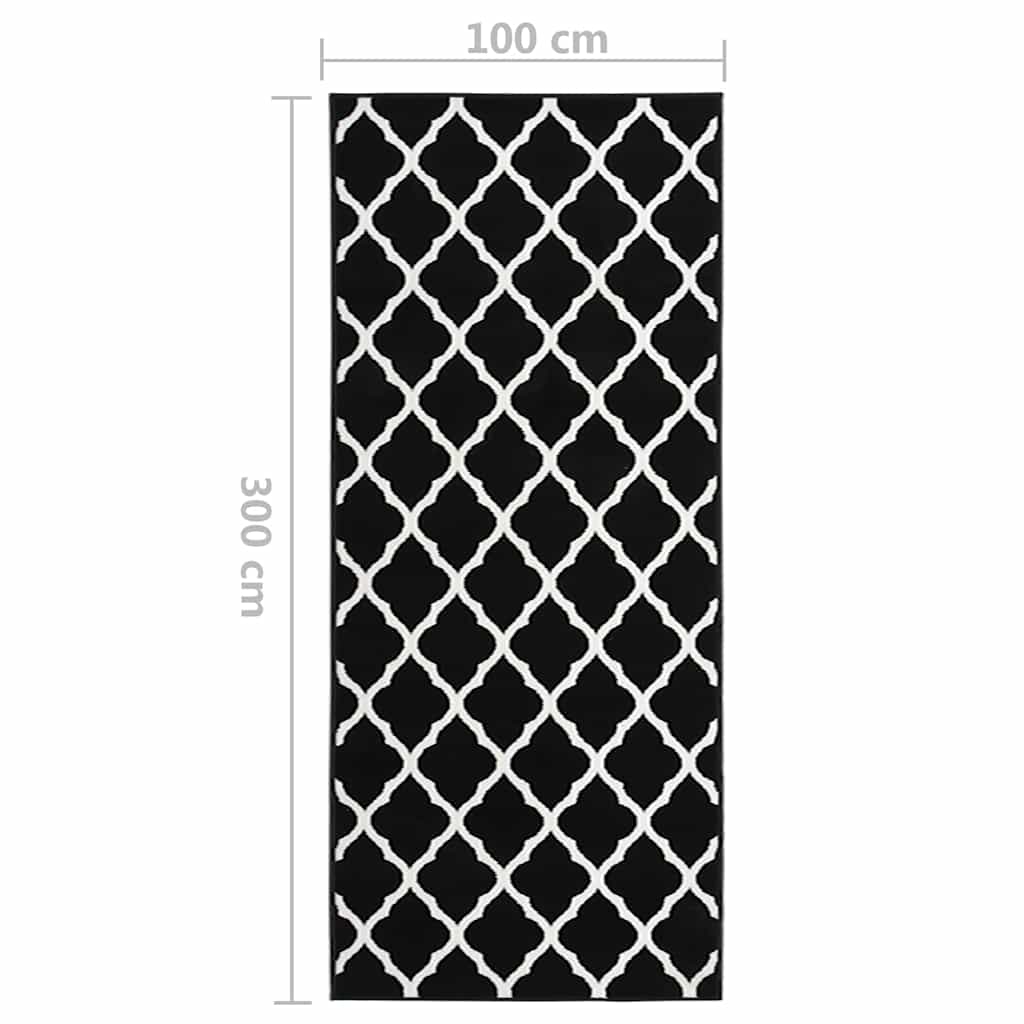 Χαλί Διάδρομος Λευκό / Μαύρο 100 x 300 εκ. από BCF