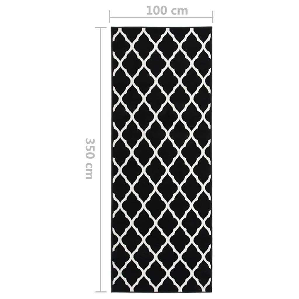 Χαλί Διάδρομος Μαύρο / Λευκό 100 x 350 εκ. από BCF - Pakobazaar