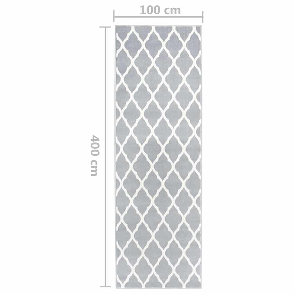 Χαλί Διάδρομος Γκρι / Λευκό 100 x 400 εκ. από BCF - Pakobazaar