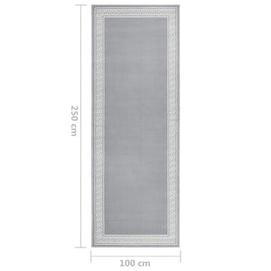 Χαλί Διάδρομος με Σχέδια Γκρι 100 x 250 εκ. από BCF