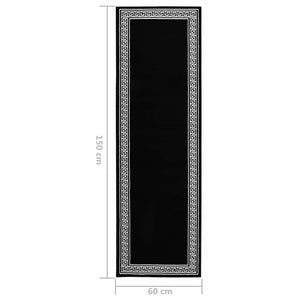 Χαλί Διάδρομος με Σχέδια Μαύρο 60 x 150 εκ. από BCF