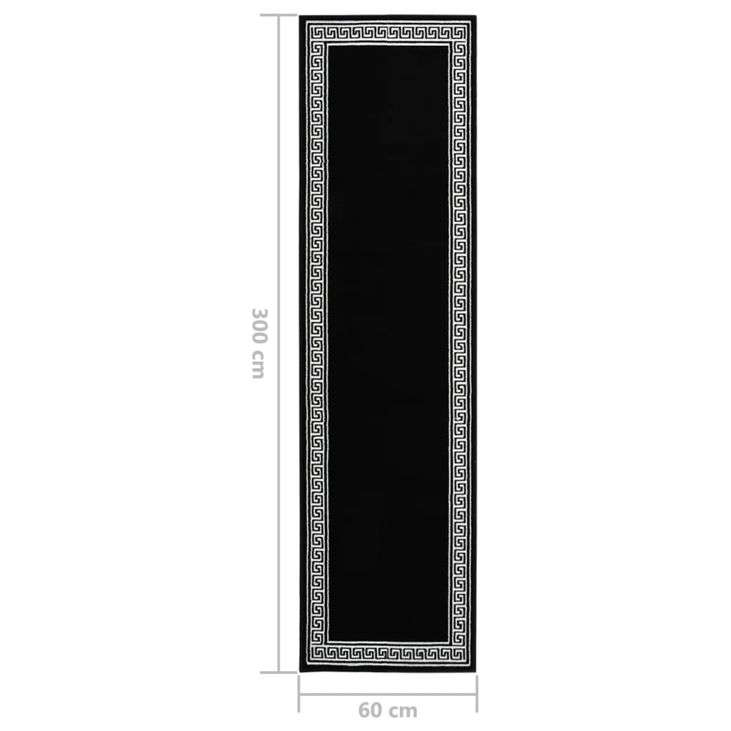 Χαλί Διάδρομος με Σχέδια Μαύρο 60 x 300 εκ. από BCF