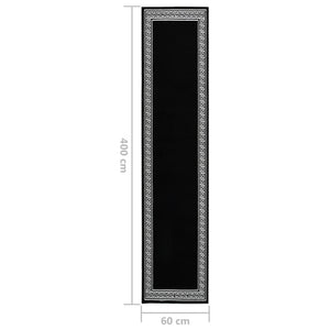 Χαλί Διάδρομος με Σχέδια Μαύρο 60 x 400 εκ. από BCF
