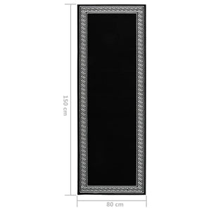 Χαλί Διάδρομος με Σχέδια Μαύρο 80 x 150 εκ. από BCF