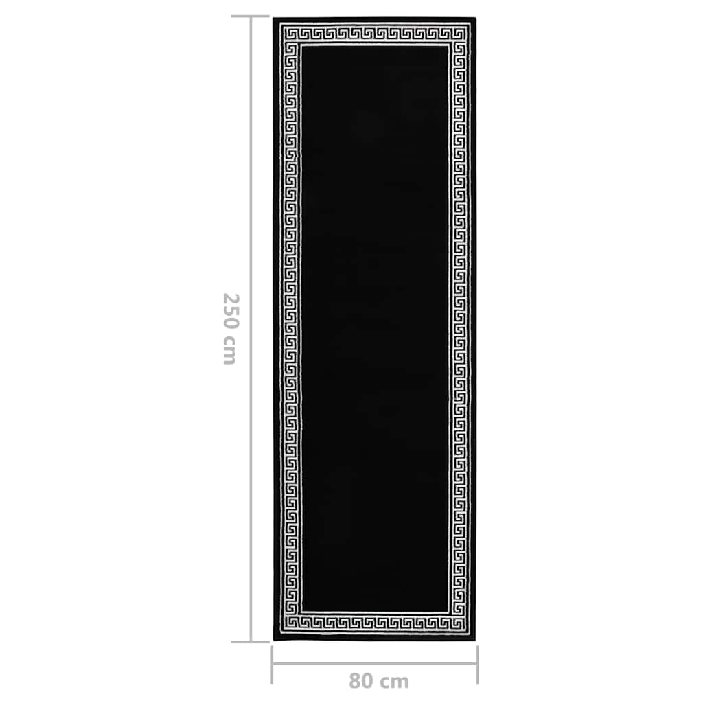 Χαλί Διάδρομος με Σχέδια Μαύρο 80 x 250 εκ. από BCF