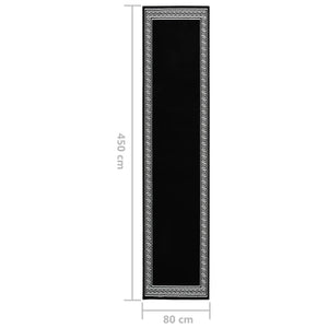 Χαλί Διάδρομος με Σχέδια Μαύρο 80 x 450 εκ. από BCF