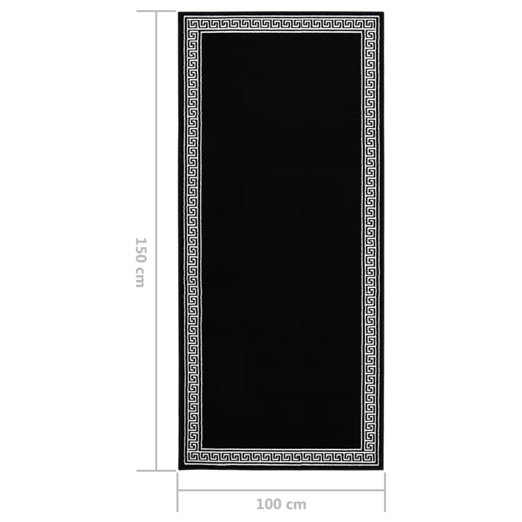 Χαλί Διάδρομος με Σχέδια Μαύρο 100 x 150 εκ. από BCF