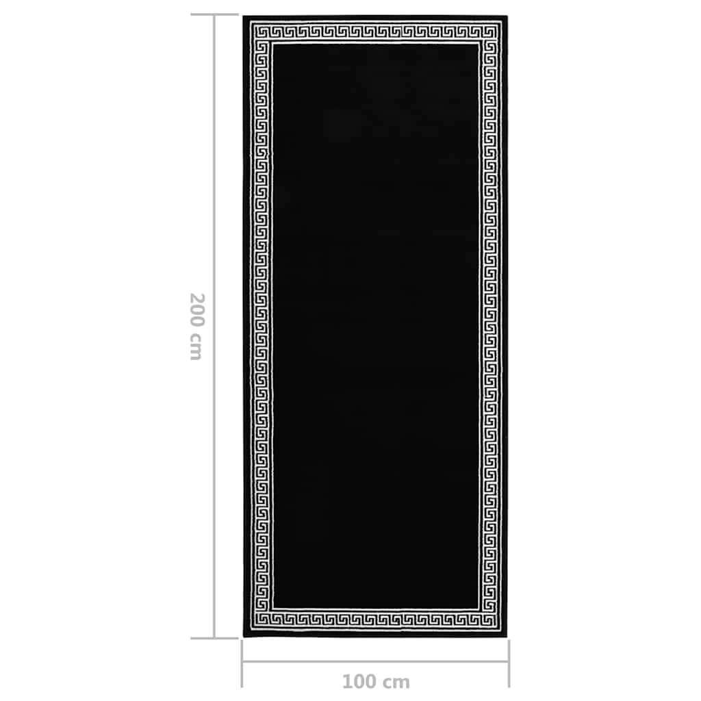 Χαλί Διάδρομος με Σχέδια Μαύρο 100 x 200 εκ. από BCF