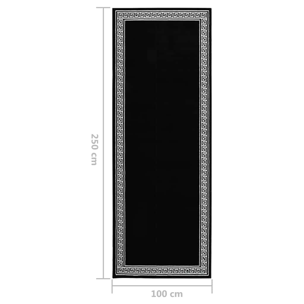 Χαλί Διάδρομος με Σχέδια Μαύρο 100 x 250 εκ. από BCF
