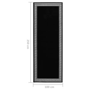 Χαλί Διάδρομος με Σχέδια Μαύρο 100 x 250 εκ. από BCF