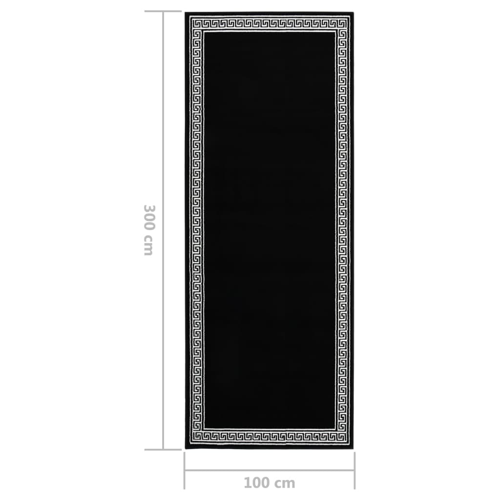 Χαλί Διάδρομος με Σχέδια Μαύρο 100 x 300 εκ. από BCF