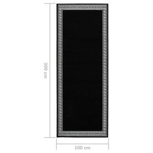 Χαλί Διάδρομος με Σχέδια Μαύρο 100 x 300 εκ. από BCF
