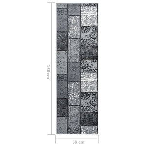 Χαλί Διάδρομος Γκρι 60 x 150 εκ. Σχέδιο με Τετράγωνα από BCF