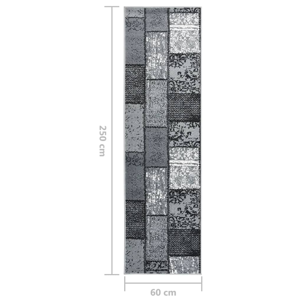 Χαλί Διάδρομος Γκρι 60 x 250 εκ. Σχέδιο με Τετράγωνα από BCF