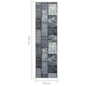 Χαλί Διάδρομος Γκρι 60 x 250 εκ. Σχέδιο με Τετράγωνα από BCF