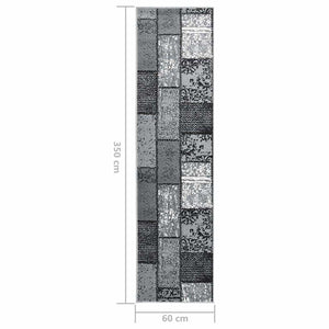 Χαλί Διάδρομος Γκρι 60 x 350 εκ. Σχέδιο με Τετράγωνα από BCF
