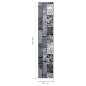 Χαλί Διάδρομος Γκρι 60 x 450 εκ. Σχέδιο με Τετράγωνα από BCF