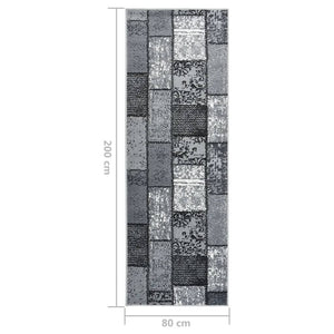Χαλί Διάδρομος Γκρι 80 x 200 εκ. Σχέδιο με Τετράγωνα από BCF