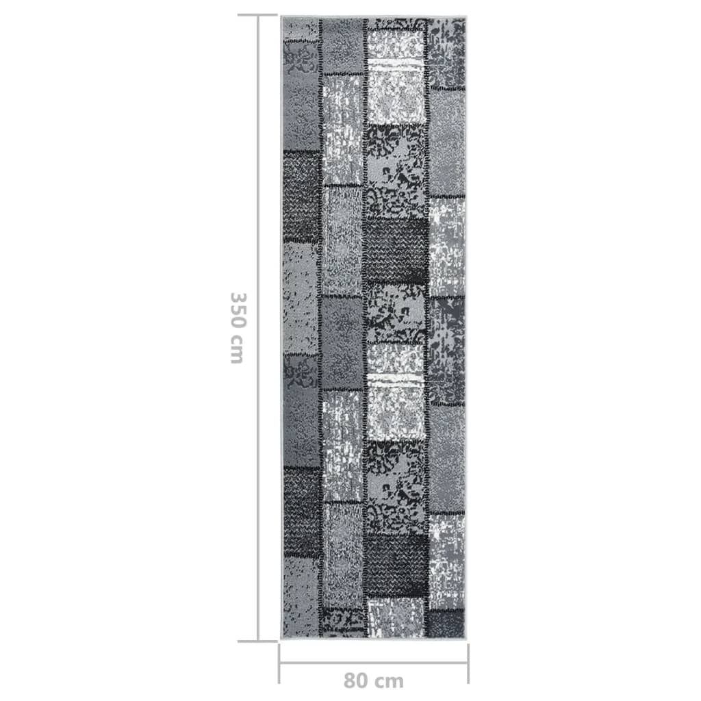 Χαλί Διάδρομος Γκρι 80 x 350 εκ. Σχέδιο με Τετράγωνα από BCF