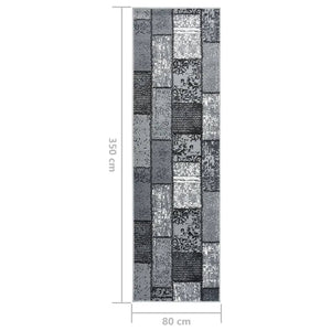 Χαλί Διάδρομος Γκρι 80 x 350 εκ. Σχέδιο με Τετράγωνα από BCF
