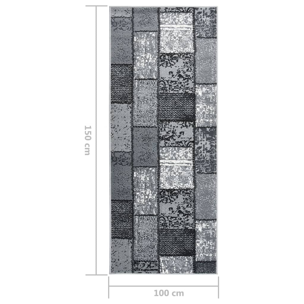 Χαλί Διάδρομος Γκρι 100 x 150 εκ. Σχέδιο με Τετράγωνα από BCF