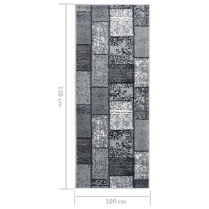 Χαλί Διάδρομος Γκρι 100 x 150 εκ. Σχέδιο με Τετράγωνα από BCF