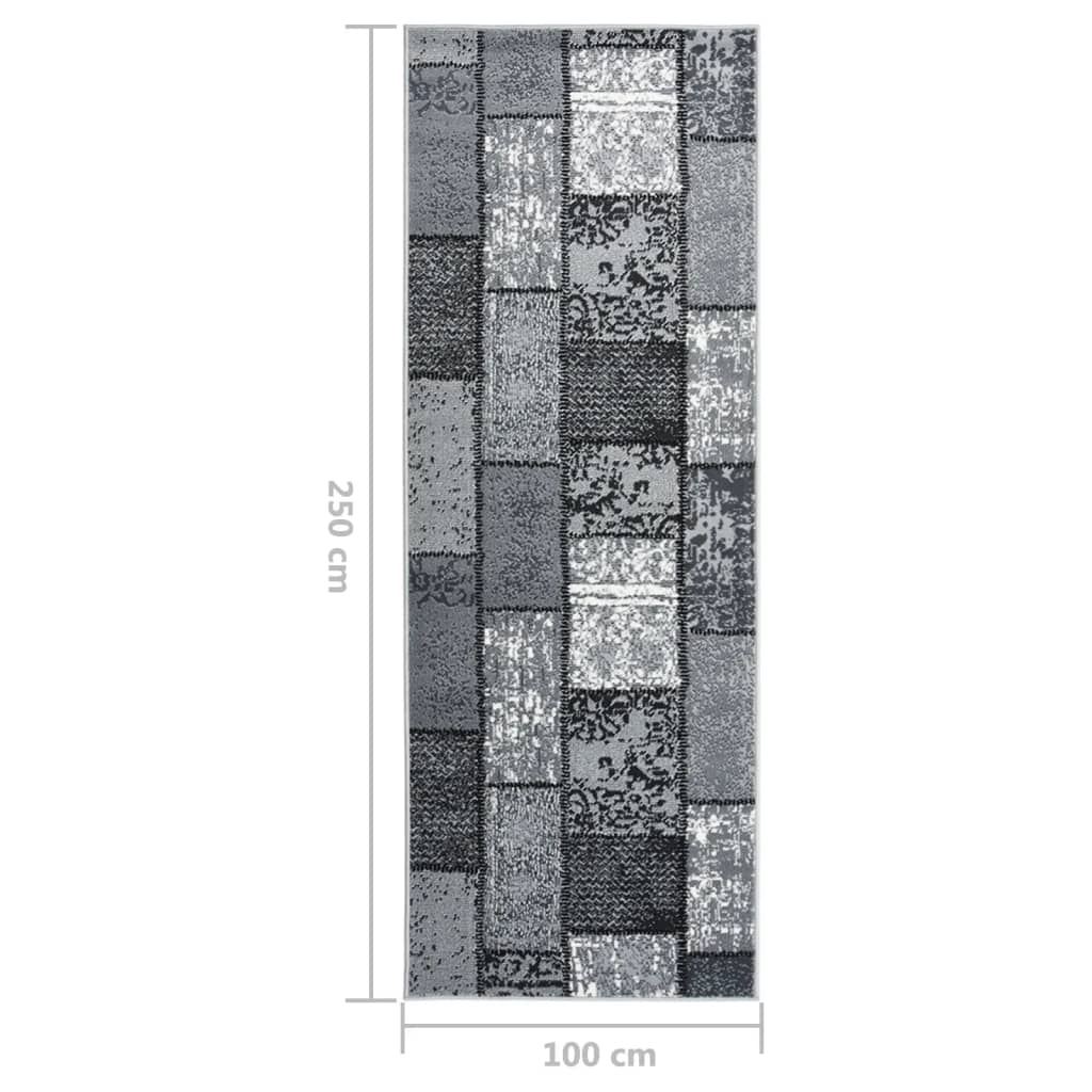 Χαλί Διάδρομος Γκρι 100 x 250 εκ. Σχέδιο με Τετράγωνα από BCF