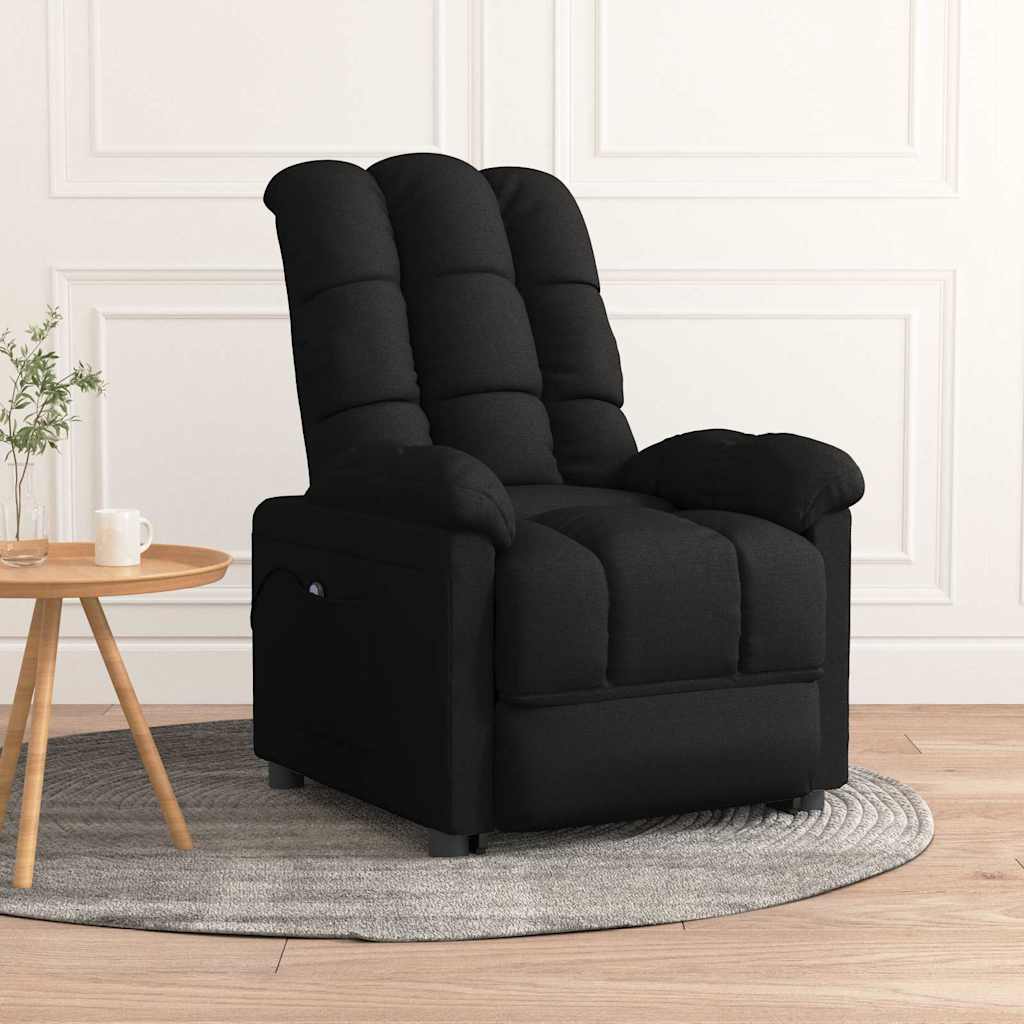 Πολυθρόνα Ανακλινόμενη Ηλεκτρική Μαύρη Υφασμάτινη