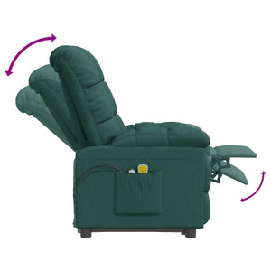 Πολυθρόνα Μασάζ Ηλεκτρική Σκούρο Πράσινο Υφασμάτινη - Pakobazaar