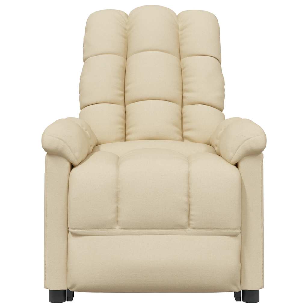 Πολυθρόνα Μασάζ Ηλεκτρική Κρεμ Υφασμάτινη - PAKOBAZAAR