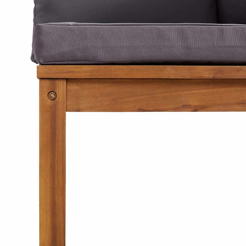 Σαλόνι Κήπου Σετ 3 τεμ. Ξύλο Ακακίας με Σκούρα Γκρι Μαξιλάρια