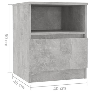 Κομοδίνα 2 Τεμαχίων Γκρι 40 x 40 x 50 εκ. από Επεξ. Ξύλο