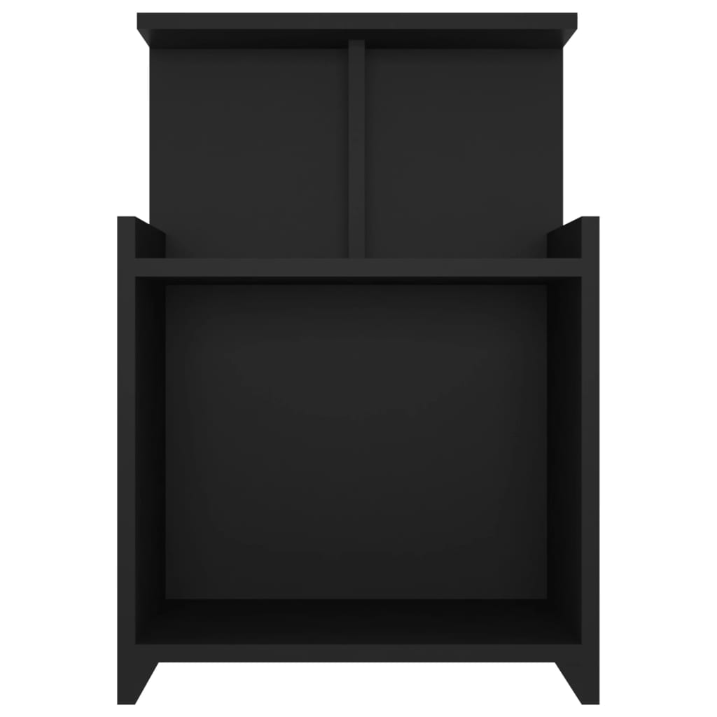 Κομοδίνο Μαύρο 40 x 35 x 60 εκ. από Επεξ. Ξύλο