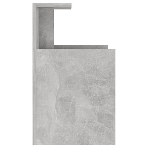 Κομοδίνο Γκρι Σκυροδέματος 40 x 35 x 60 εκ. από Επεξ. Ξύλο