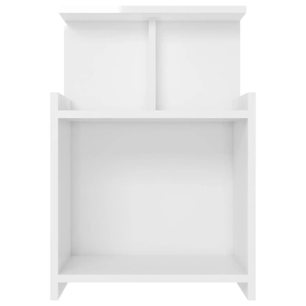 Κομοδίνο Γυαλιστερό Λευκό 40x35x60 εκ. από Επεξ. Ξύλο