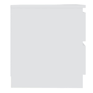Κομοδίνο Λευκό 50 x 39 x 43,5 εκ. από Επεξεργασμένο Ξύλο