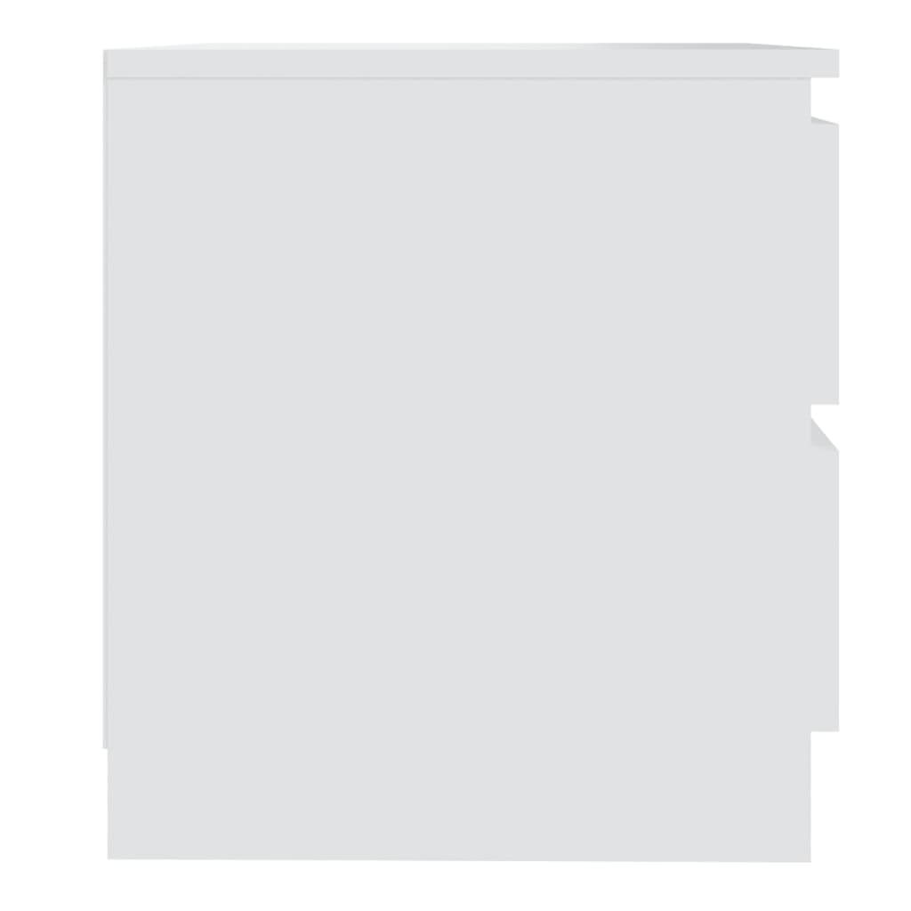 Κομοδίνα 2 τεμ. Λευκά 50 x 39 x 43,5 εκ. από Επεξεργασμένο Ξύλο