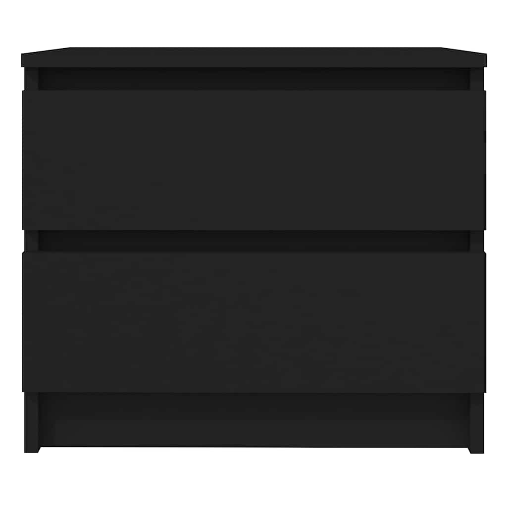 Κομοδίνο Μαύρο 50 x 39 x 43,5 εκ. από Επεξ. Ξύλο - Pakobazaar