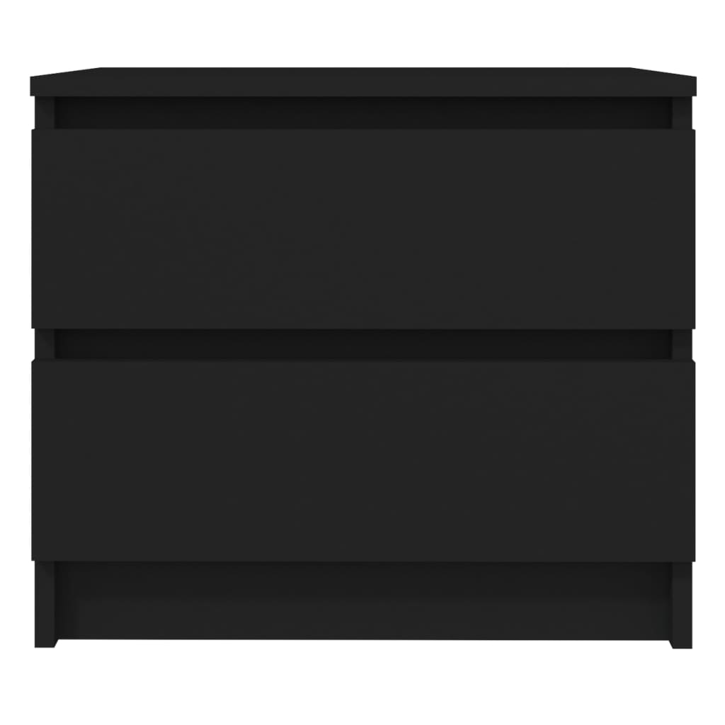 Κομοδίνα 2 τεμ. Μαύρα 50 x 39 x 43,5 εκ. από Επεξ. Ξύλο