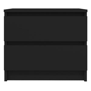Κομοδίνα 2 τεμ. Μαύρα 50 x 39 x 43,5 εκ. από Επεξ. Ξύλο