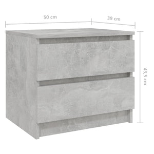 Κομοδίνο Γκρι Σκυροδ. 50 x 39 x 43,5 εκ. από Επεξ. Ξύλο