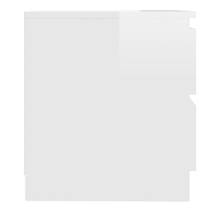 Κομοδίνα 2 τεμ. Γυαλιστερό Λευκό 50x39x43,5 εκ. από Επεξ. Ξύλο