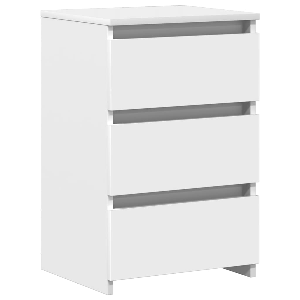 Κομοδίνα 2 τεμ. Λευκά 40 x 35 x 62,5 εκ. από Επεξ. Ξύλο