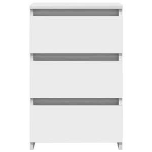 Κομοδίνα 2 τεμ. Λευκά 40 x 35 x 62,5 εκ. από Επεξ. Ξύλο