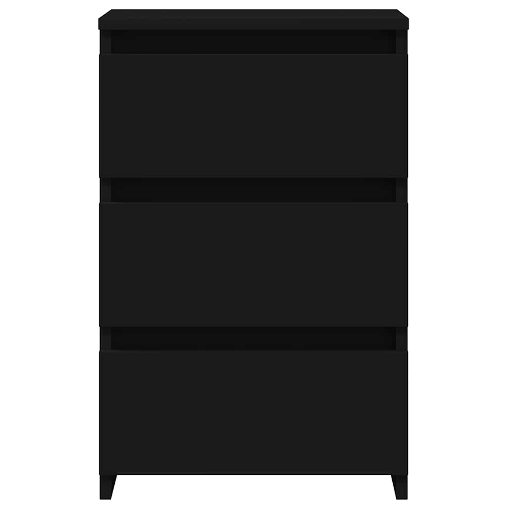 Κομοδίνα 2 τεμ. Μαύρα 40 x 35 x 62,5 εκ. από Επεξ. Ξύλο - Pakobazaar