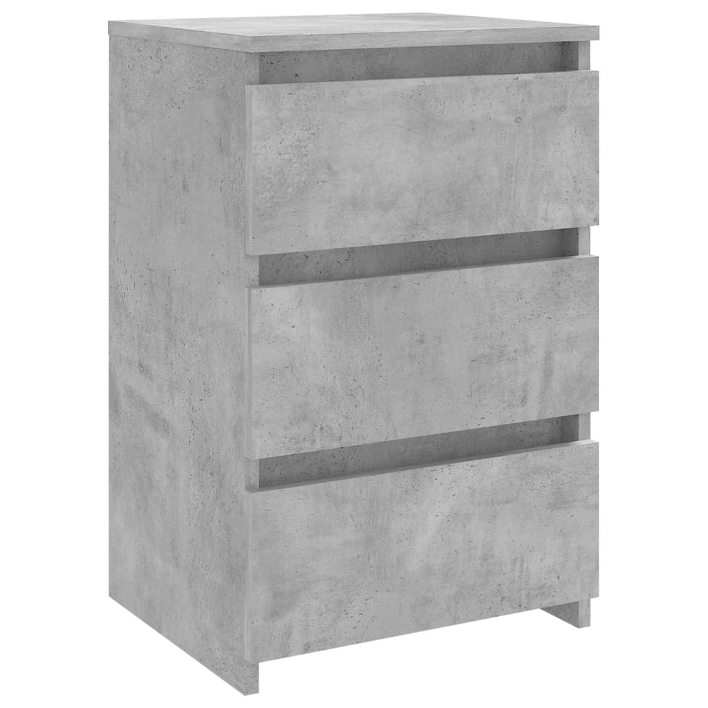 Κομοδίνο Γκρι Σκυροδέματος 40 x 35 x 62,5 εκ. από Επεξ. Ξύλο