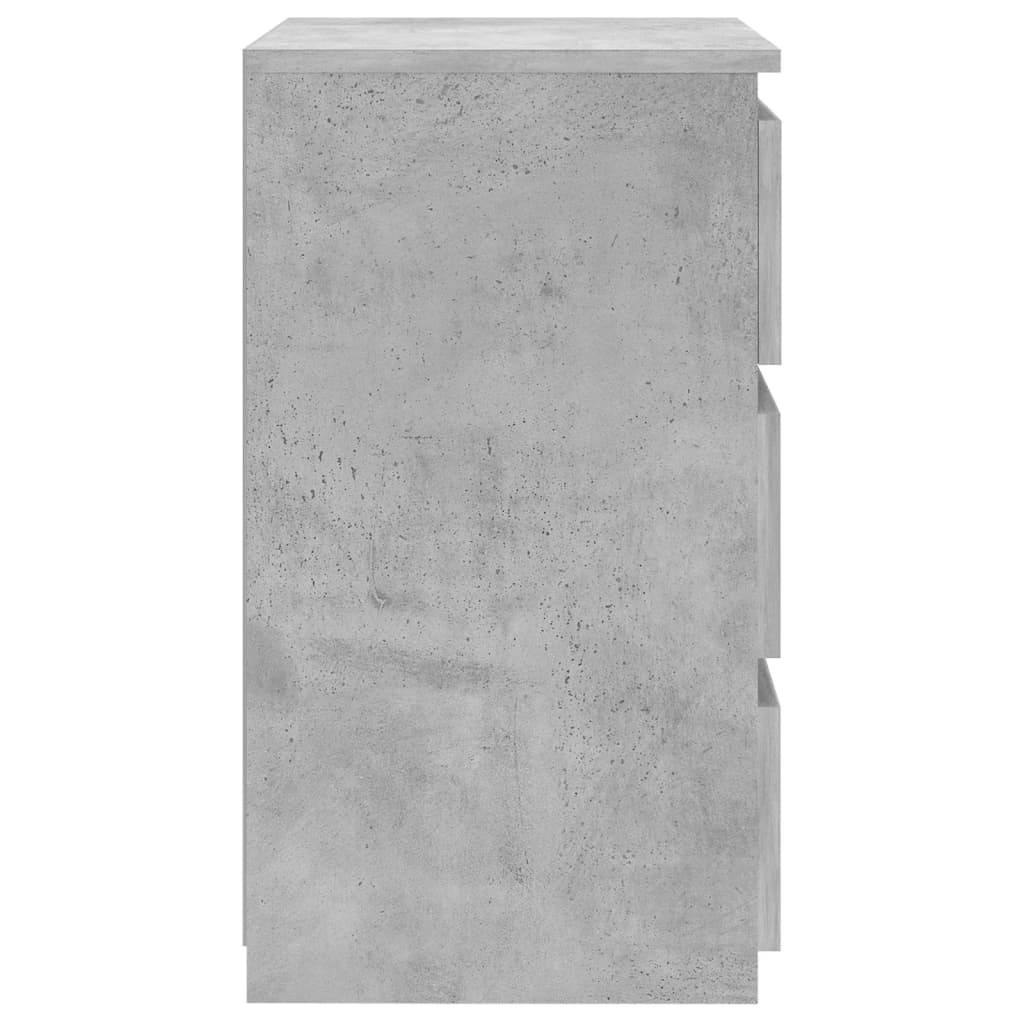 Κομοδίνο Γκρι Σκυροδέματος 40 x 35 x 62,5 εκ. από Επεξ. Ξύλο