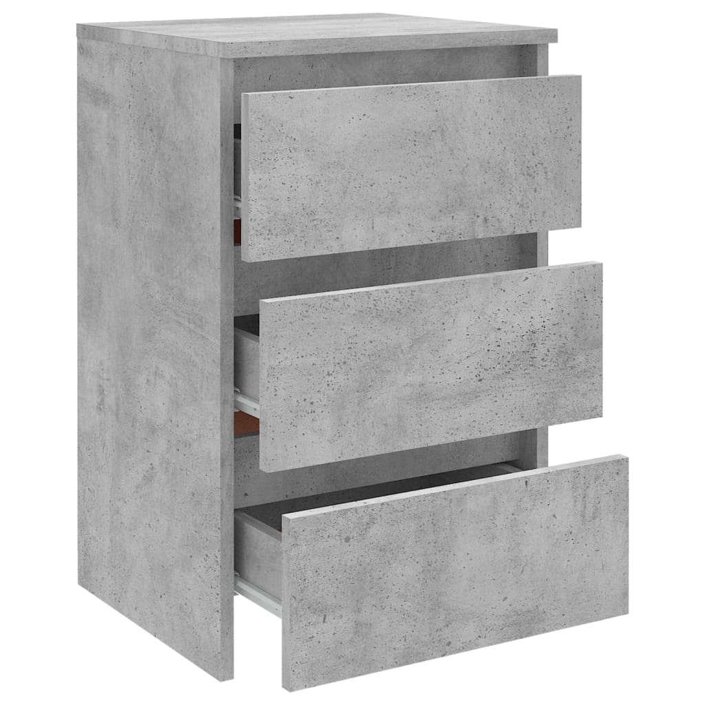 Κομοδίνο Γκρι Σκυροδέματος 40 x 35 x 62,5 εκ. από Επεξ. Ξύλο